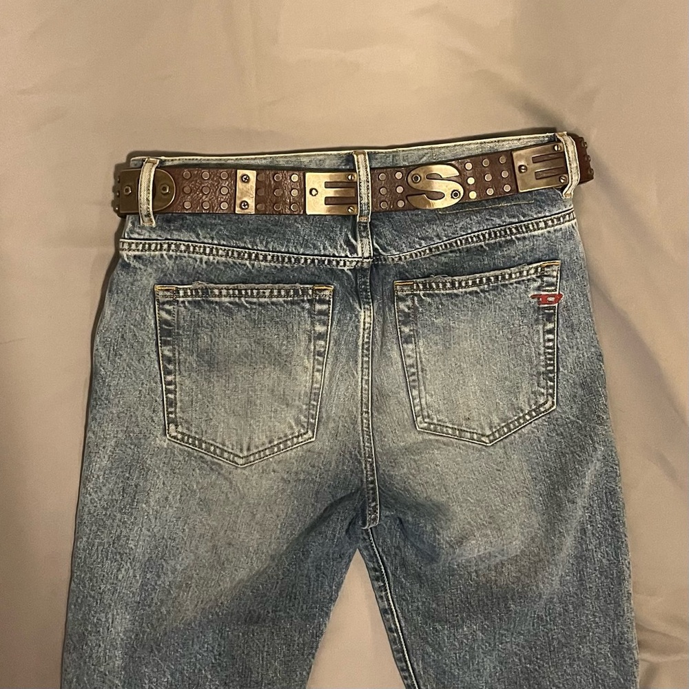 Diesel Rare Vintage Metal Stud Leather Belt 90cm Y2K (Levi's, Replay, G-star)